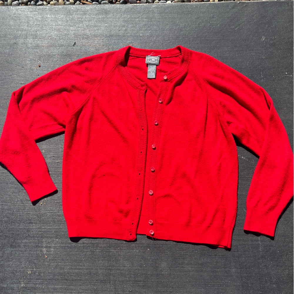 Red sweater button up